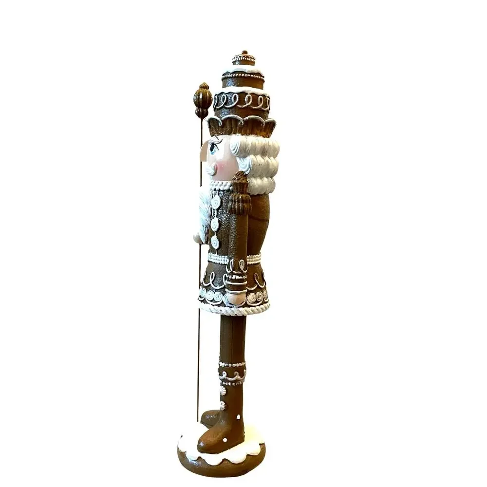 Peppermint Square Christmas GINGERBREAD NUTCRACKER 14in Brown Holiday NEW